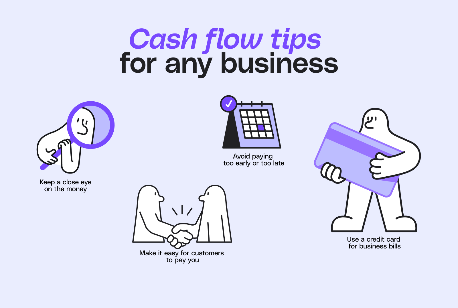 Illustration summarizing the benefits of better cash flow.