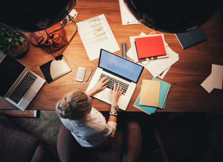 Business owner doing back-office work
