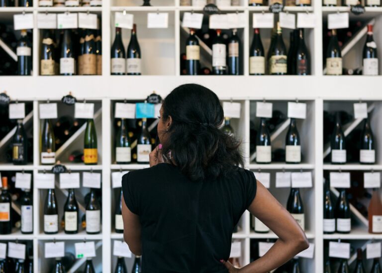Customer at a wine store
