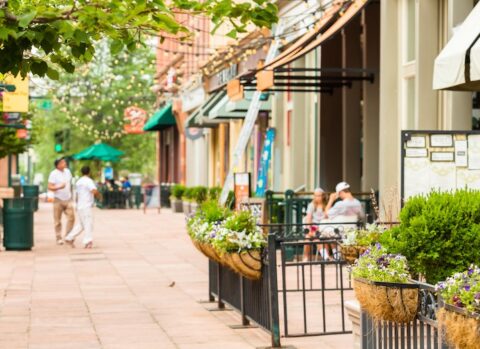 People dining out in Denver