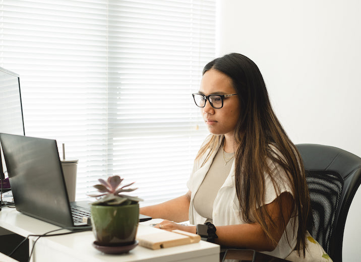 A business owner managing the books.