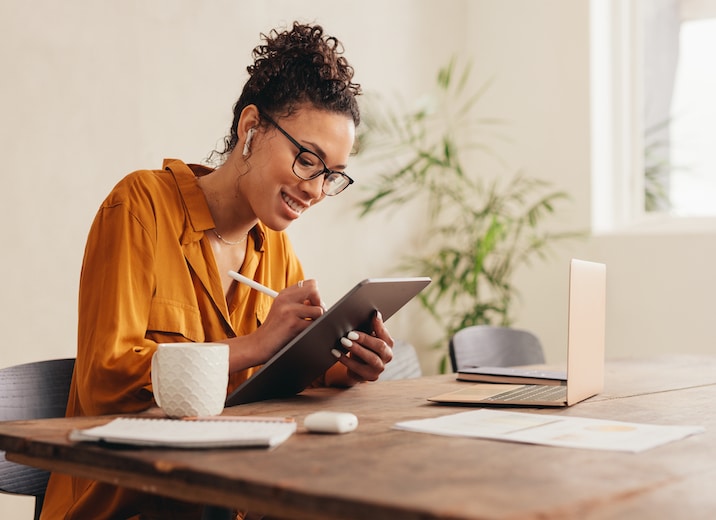 An accountant discussing a financial report with a client over the phone.