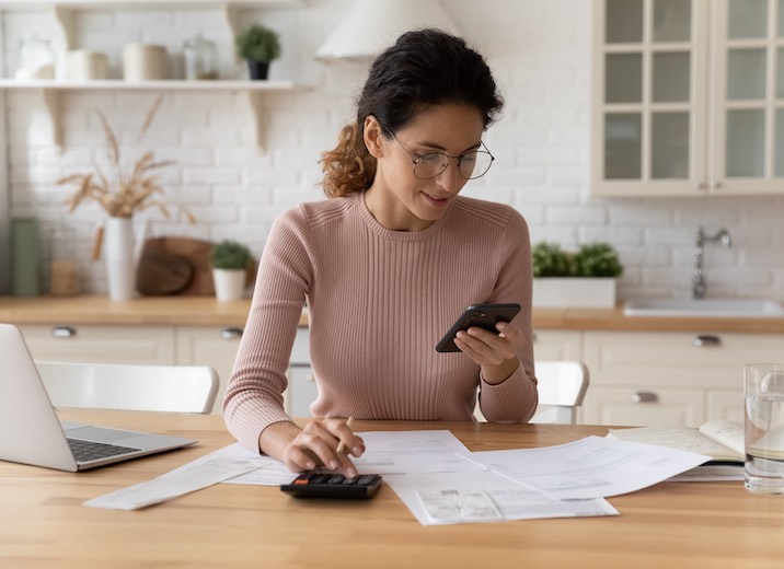 Young business owner preparing a budget.