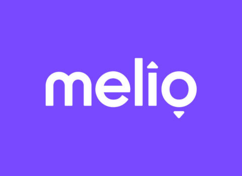Melio’s logo in white over a purple background.