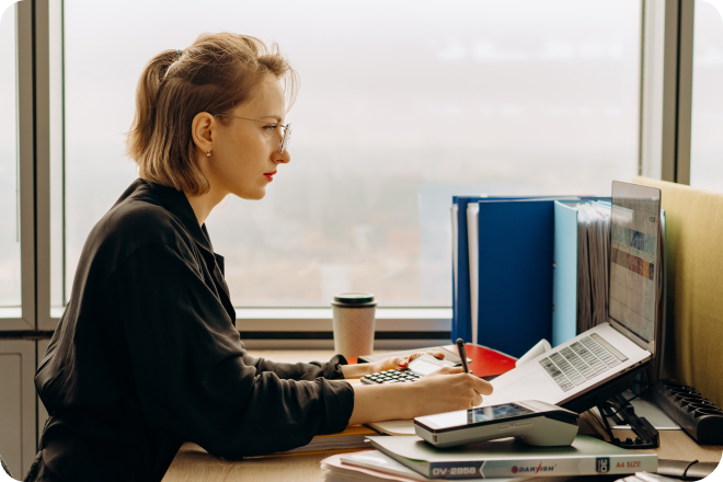 A business owner pays their business expenses.