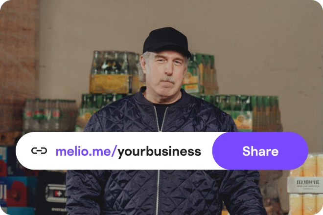A business owner generates a payment link to get paid by business customers.