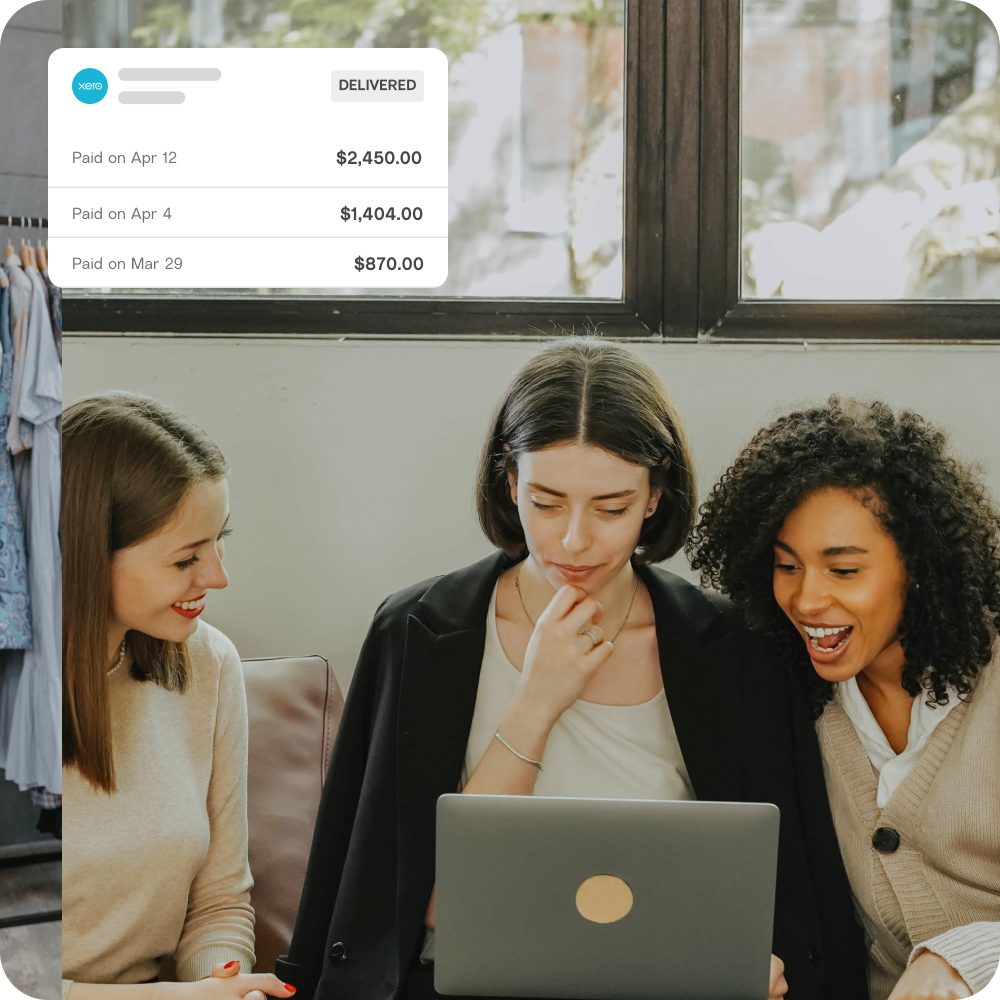 Three business owners easily track payments made in Melio.