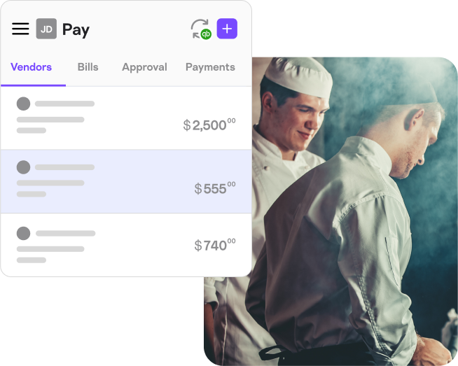 Business owners from the food and beverage industry pay business bills easily with Melio