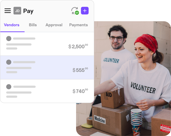 Nonprofits workers and volunteers in the field, and Melio’s platform, allowing nonprofit organizations to easily pay their business bills