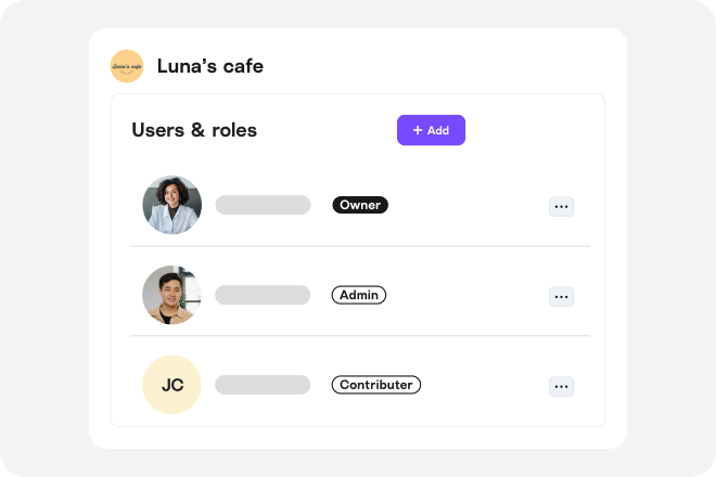 A business’ different collaborators, which are a part of the payment approval workflow.