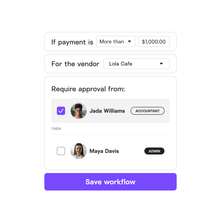 Set up approval workflows for your firm’s clients.