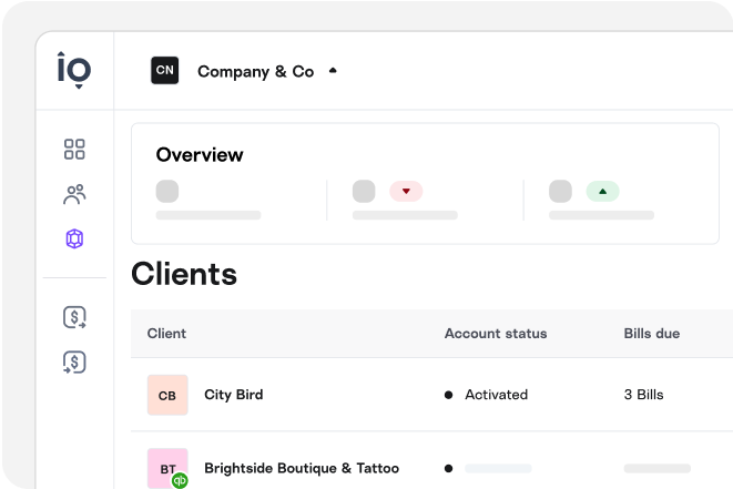 Melio's accounting firms dashboard.