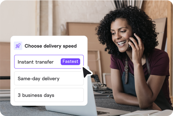 Fast payment options by Melio.