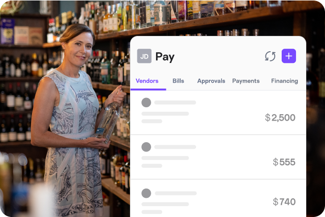 Business owner at a wine shop and Melio’s Pay experience.