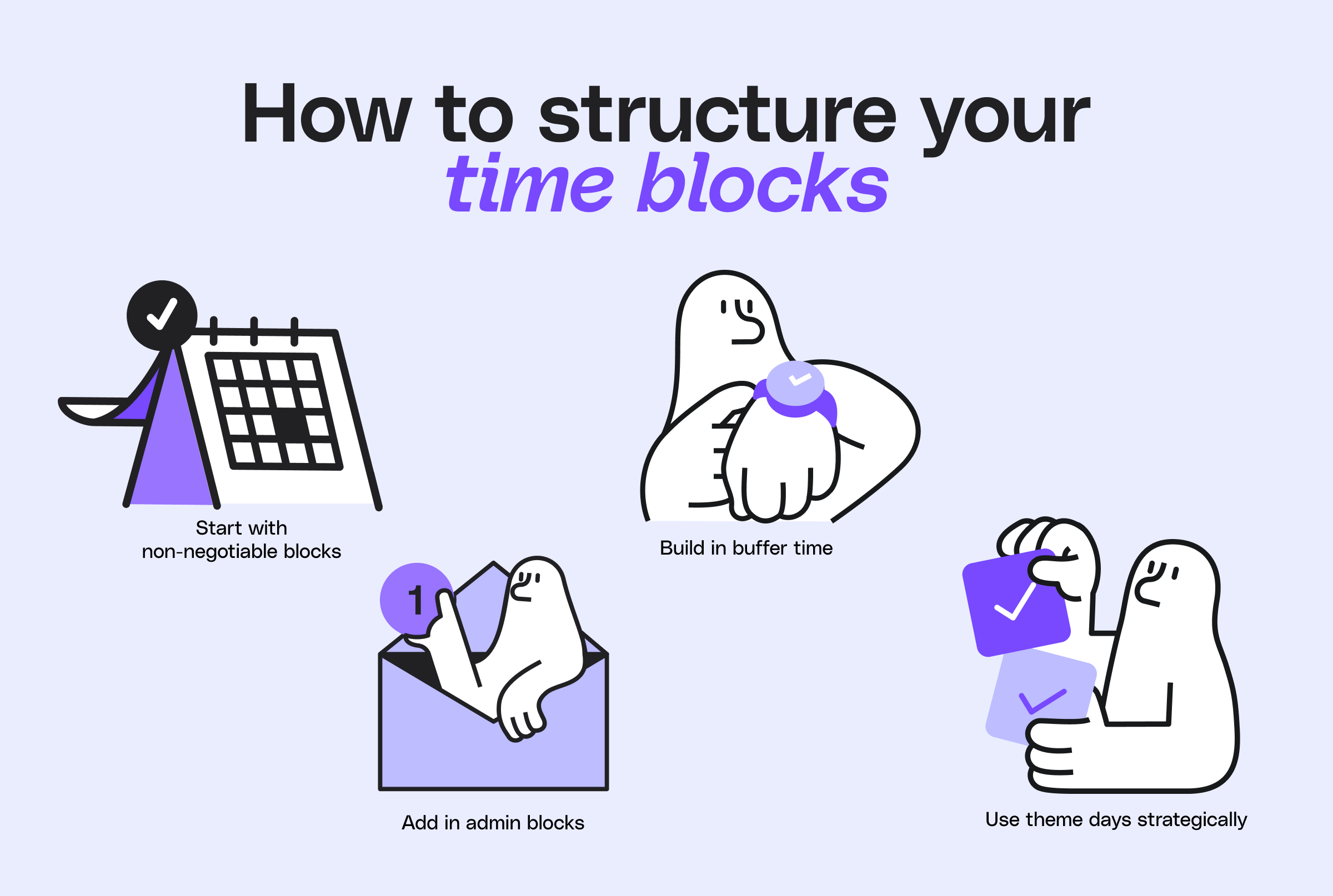Visual framework for planning time blocks effectively