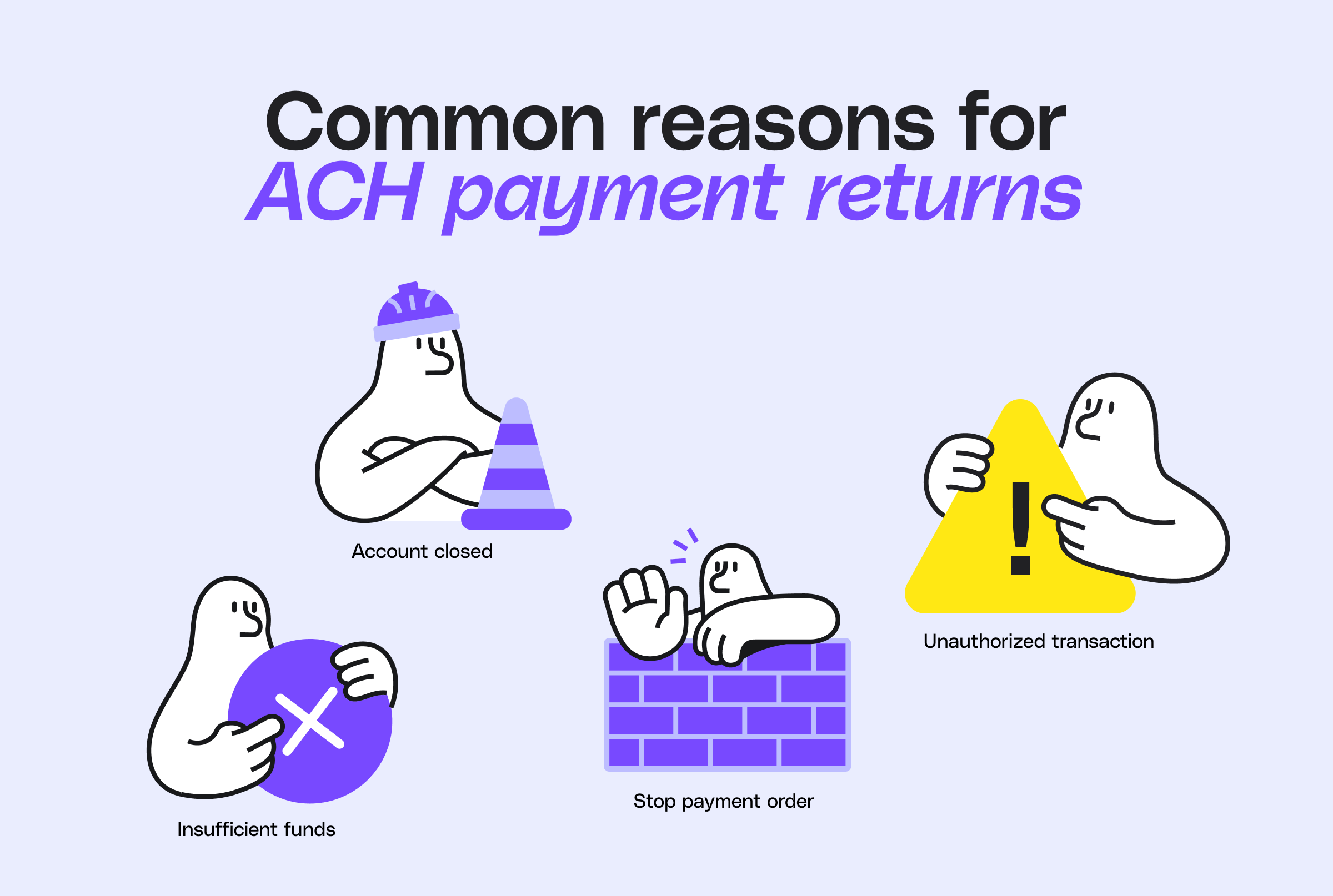 Typical causes of ACH payment returns