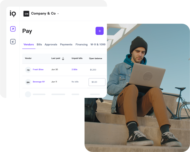 Easily pay contrantors and freelancers with Melio B2B payment platform.
