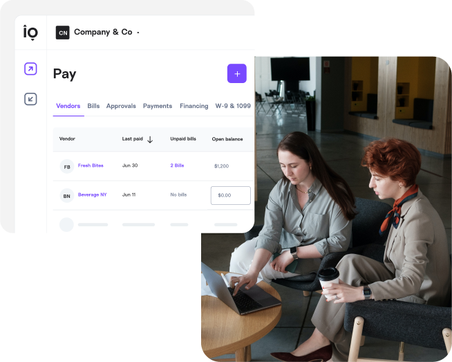 Easily pay business expenses like rent or lease with Melio B2B payment platform