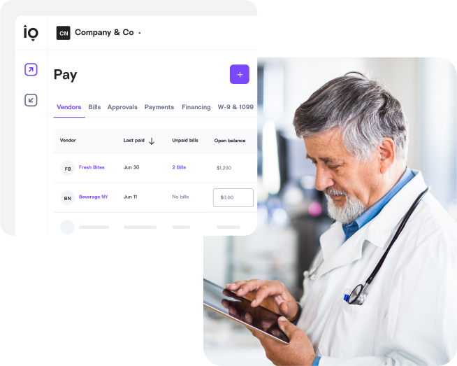 Healthcare providers in the field, and Melio’s platform, allowing them to pay and get paid easily and in a flexible manner